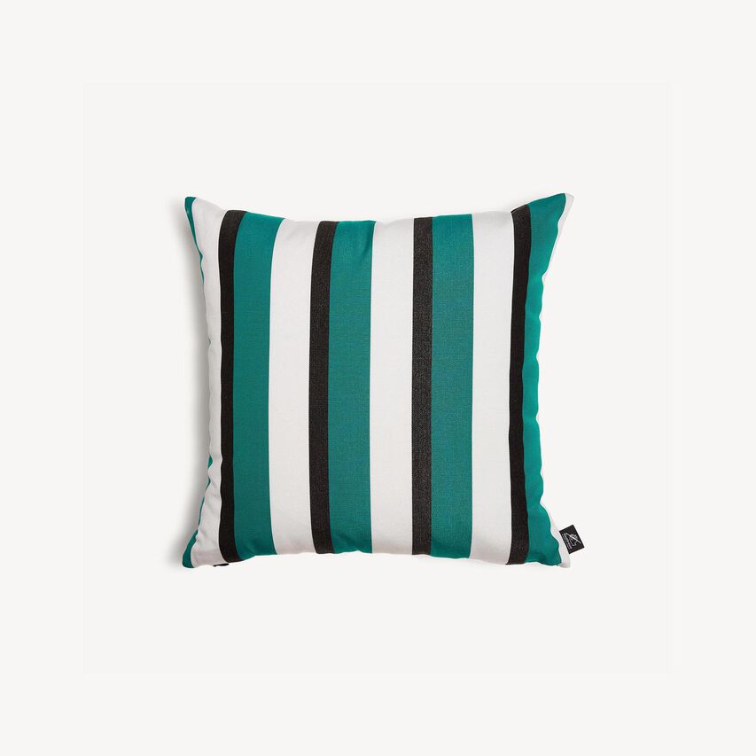 FORNASETTI Outdoor cushion Rigato Green/White/Black PILL394E40FOR22VER