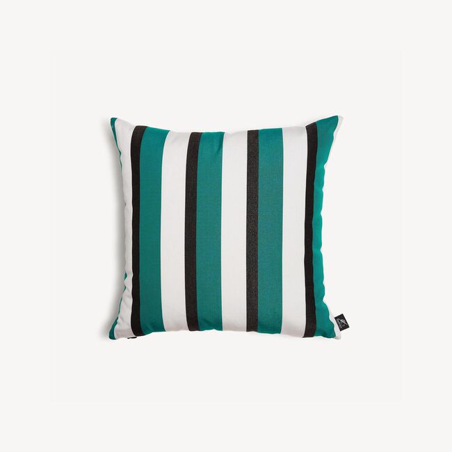 Shop Fornasetti Outdoor Cushion Rigato In Green/white/black