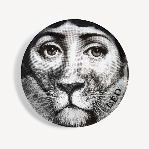 FORNASETTI Zodiaco Leo - Tema e Variazioni wall plate n.352 White/Black PTV352XFOR24BIA