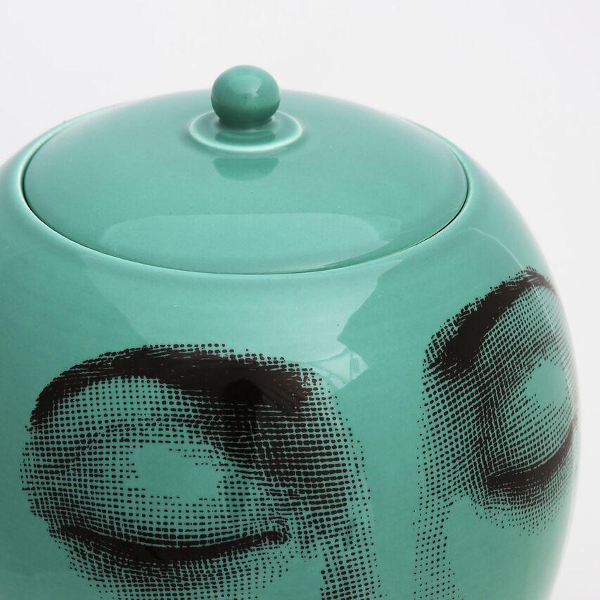 FORNASETTI Vase Buongiorno/Buonanotte Green/Black FOR10567FOR22VER
