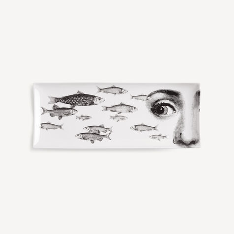 FORNASETTI Tray Tema e Variazioni n.392 White/Black P42X392FOR21BIA
