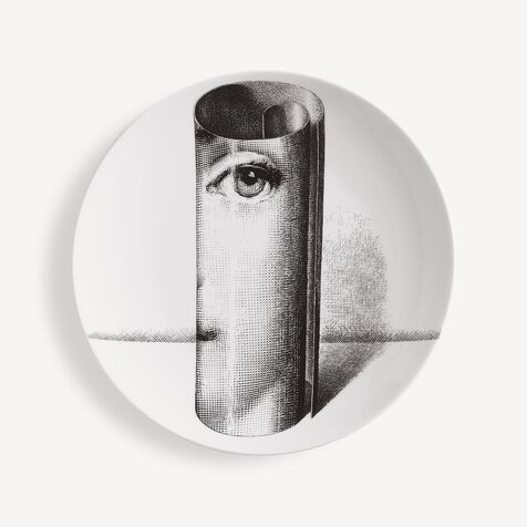 FORNASETTI Wall plate Tema e Variazioni n.199 White/Black PTV199XFOR21BIA