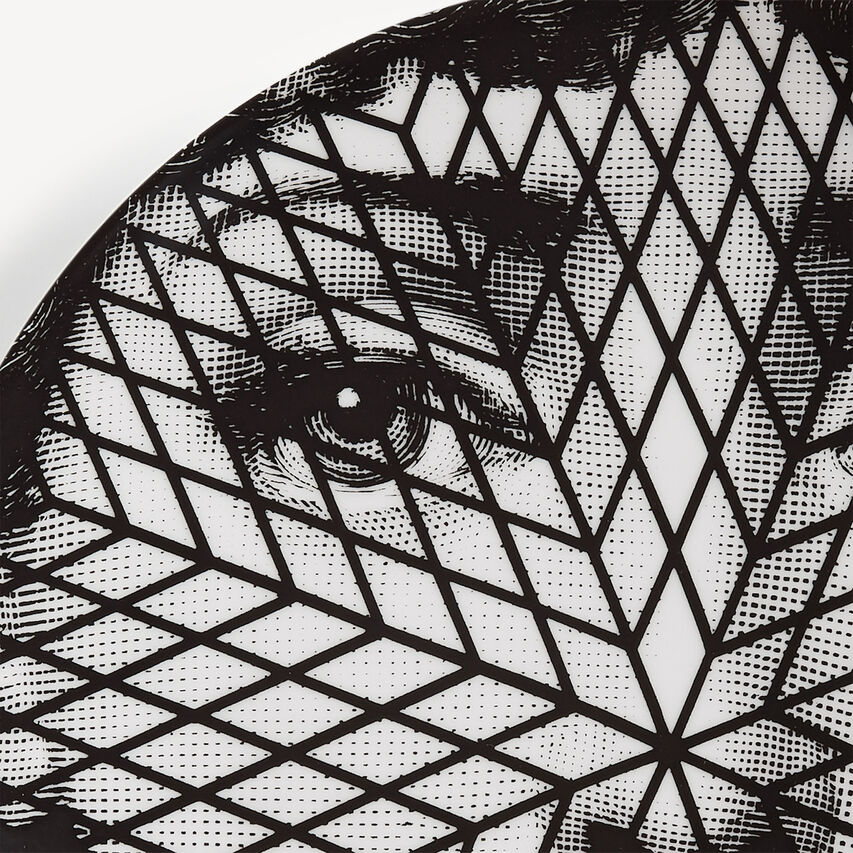 FORNASETTI Wall plate Tema e Variazioni n.294 White/Black PTV294XFOR21BIA