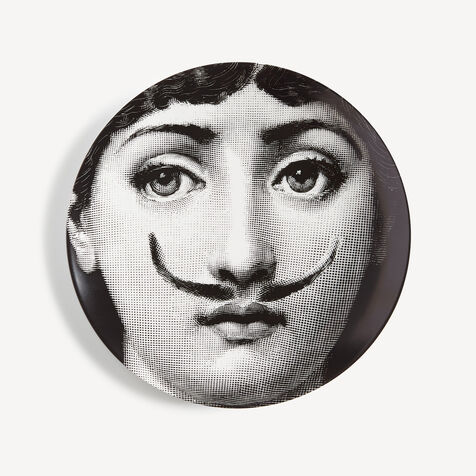 FORNASETTI Wall plate Tema e Variazioni n.21 White/Black PTV021XFOR21BIA