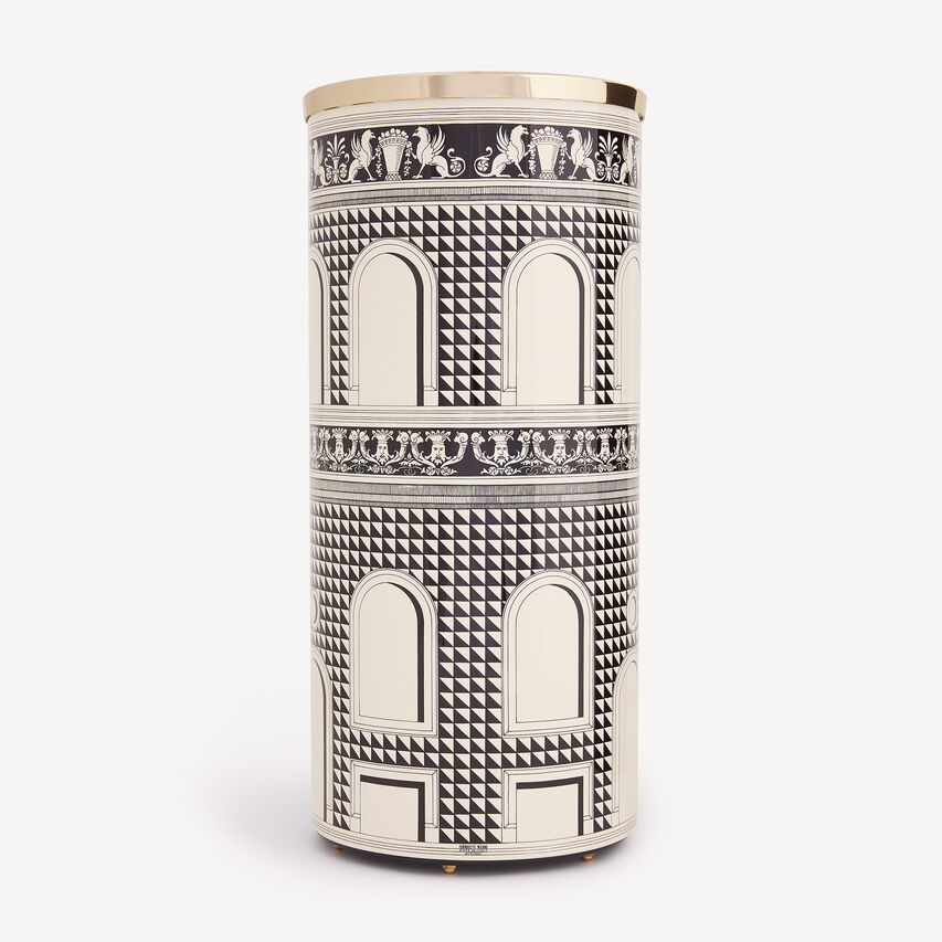 FORNASETTI Umbrella stand Facciata Quattrocentesca Black/Ivory C13X201FOR21AVO