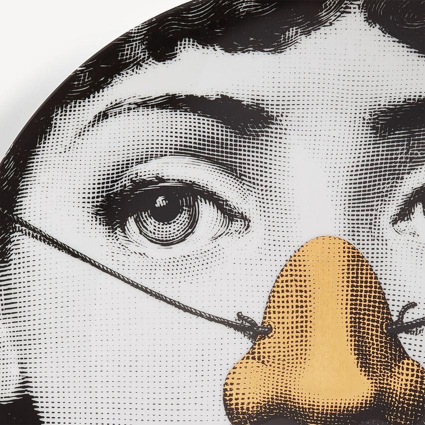 FORNASETTI Plate Tema e Variazioni n.140 White/Black/Gold PTVZ140FOR21ORO