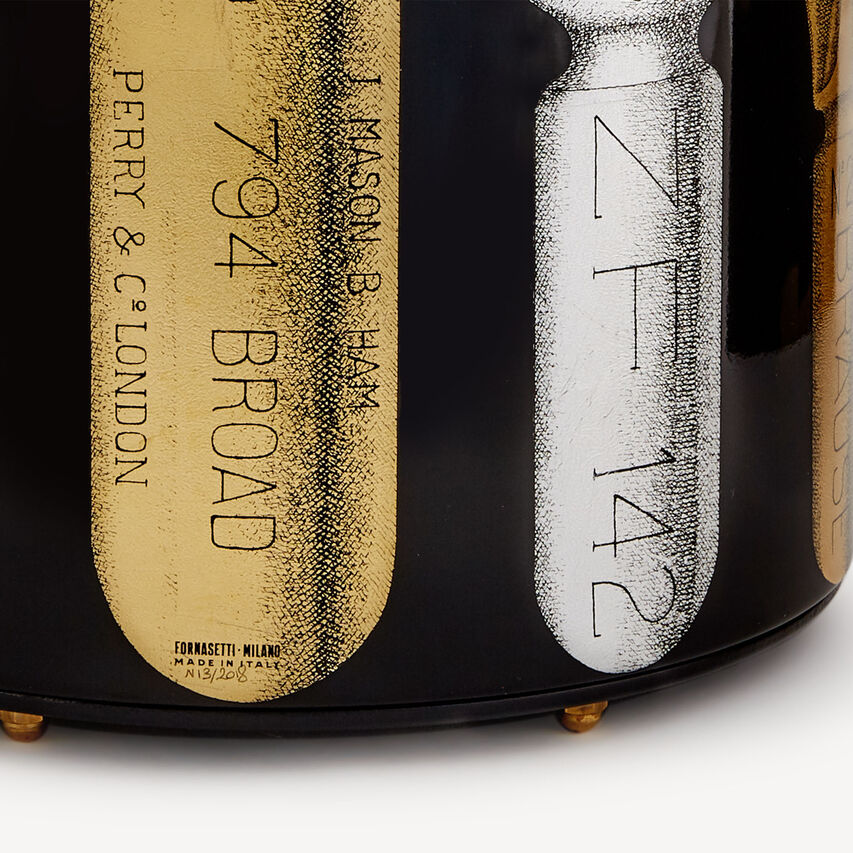 FORNASETTI Paper basket Pennini Gold/Silver/Black C11Z073FOR21NER