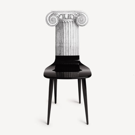 FORNASETTI Chair Capitello Jonico White/Black M28X245FOR21BIA