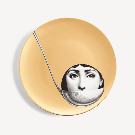 FORNASETTI Wall plate Tema e Variazioni n.162 White/Black/Gold PTVZ162FOR21ORO