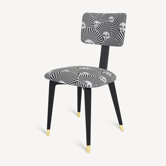 Shop Fornasetti Upholstered Chair Soli A Ventaglio In White/black