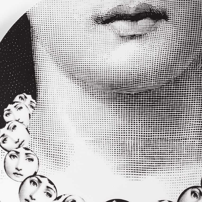 FORNASETTI Wall plate Tema e Variazioni n.107 White/Black PTV107XFOR21BIA