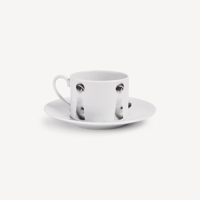 Shop Fornasetti Tea Cup Tema E Variazioni Serratura In White/black