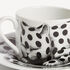 FORNASETTI Tea cup High Fidelity Pois White/Black P39X2895FOR21BIA