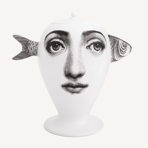 FORNASETTI Vase Pesce White/Black FOR10546FOR21BIA