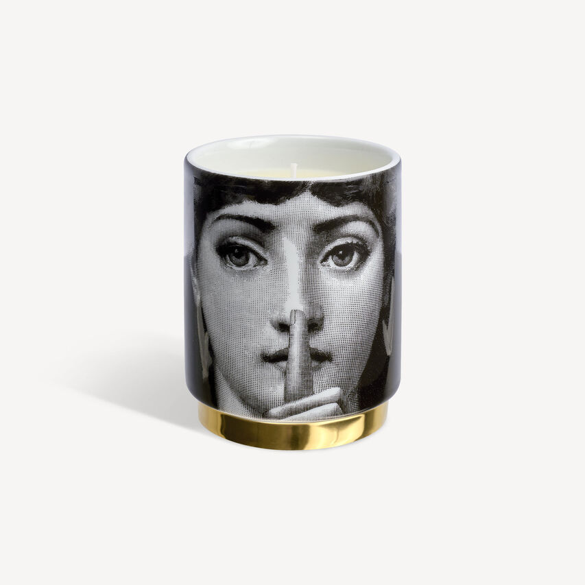 FORNASETTI Scented candle Silenzio - Fragrance Immaginazione White/Black/Gold FPXS334FOR25BIA