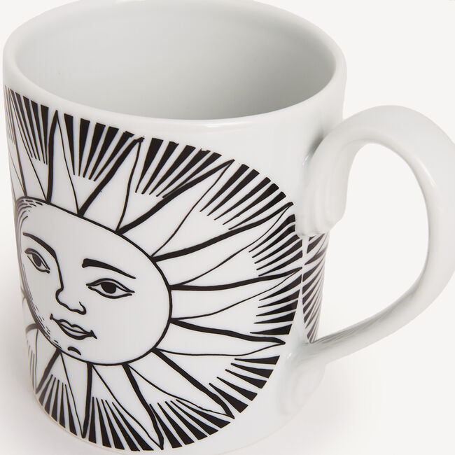 Shop Fornasetti Mug Sole In White/black