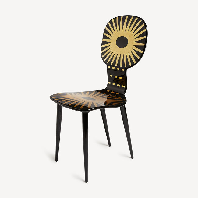 Shop Fornasetti Chair Raggiera In Gold/black