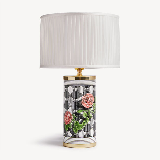 Fornasetti Cylindrical Lampshade In Pleated Fabric In Multi
