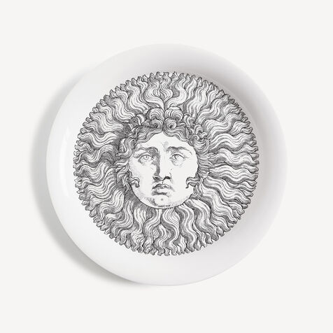 FORNASETTI Tray Re Sole White/Black C26X192FOR21BIA