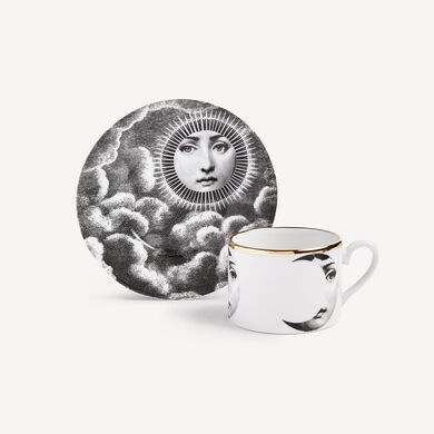 Tea cup Tema e Variazioni Sole e Luna in white/black/gold
