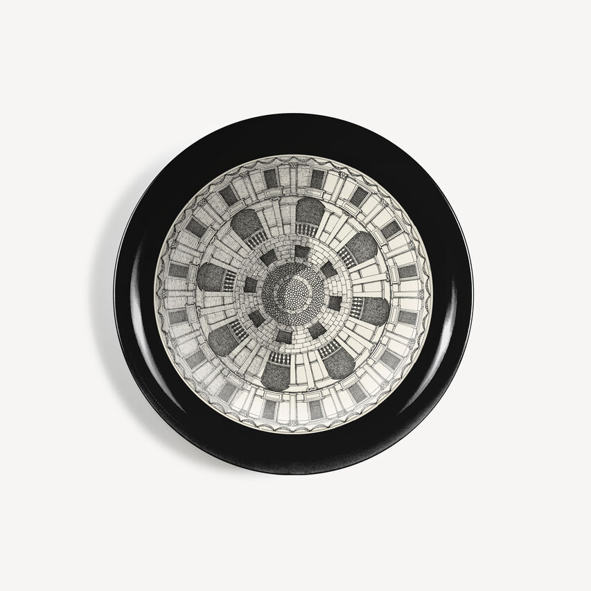 FORNASETTI Tray Cortile n.1 White/Black C26X005FOR21BIA