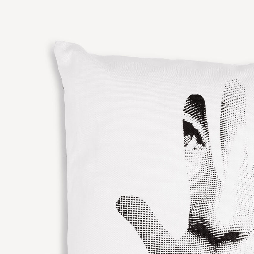 FORNASETTI Cushion Mano White/Black PILLTV002FOR21BIA