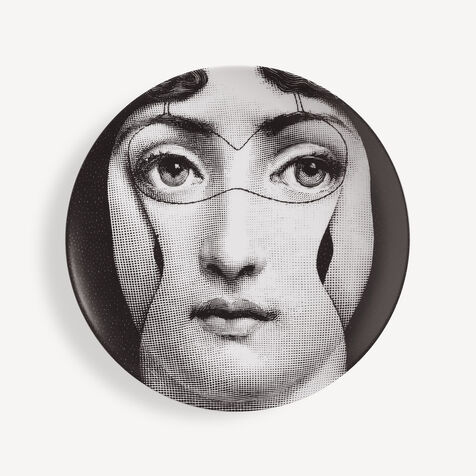 FORNASETTI Wall plate Tema e Variazioni n.138 White/Black PTV138XFOR21BIA