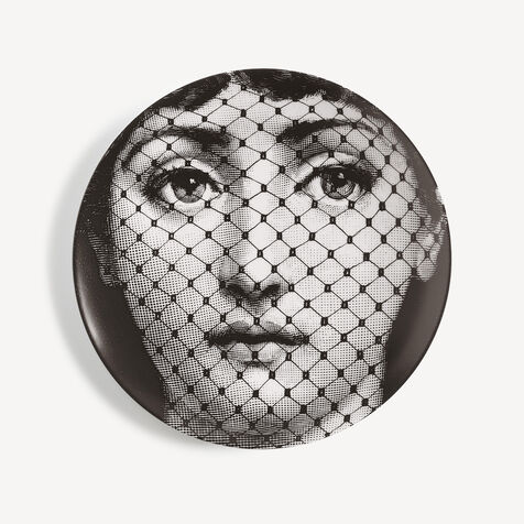 FORNASETTI Wall plate Tema e Variazioni n.78 White/Black PTV078XFOR20BIA