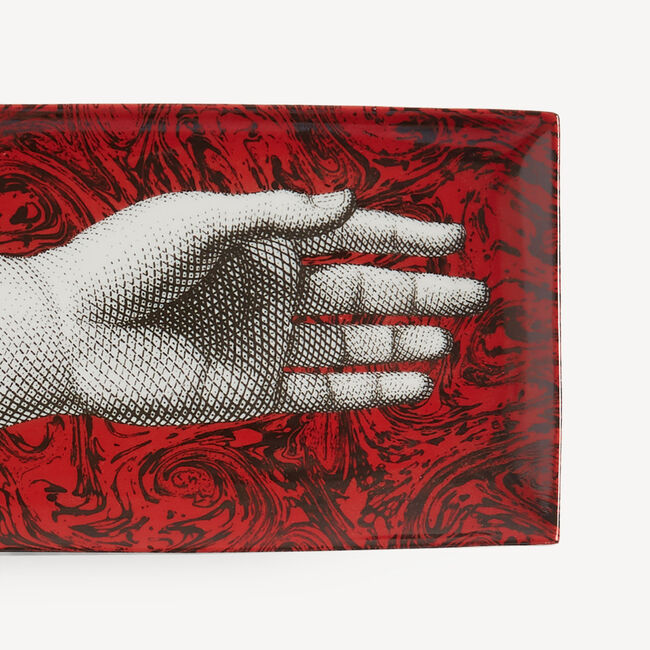 Shop Fornasetti Tray Don Giovanni In White/black/red