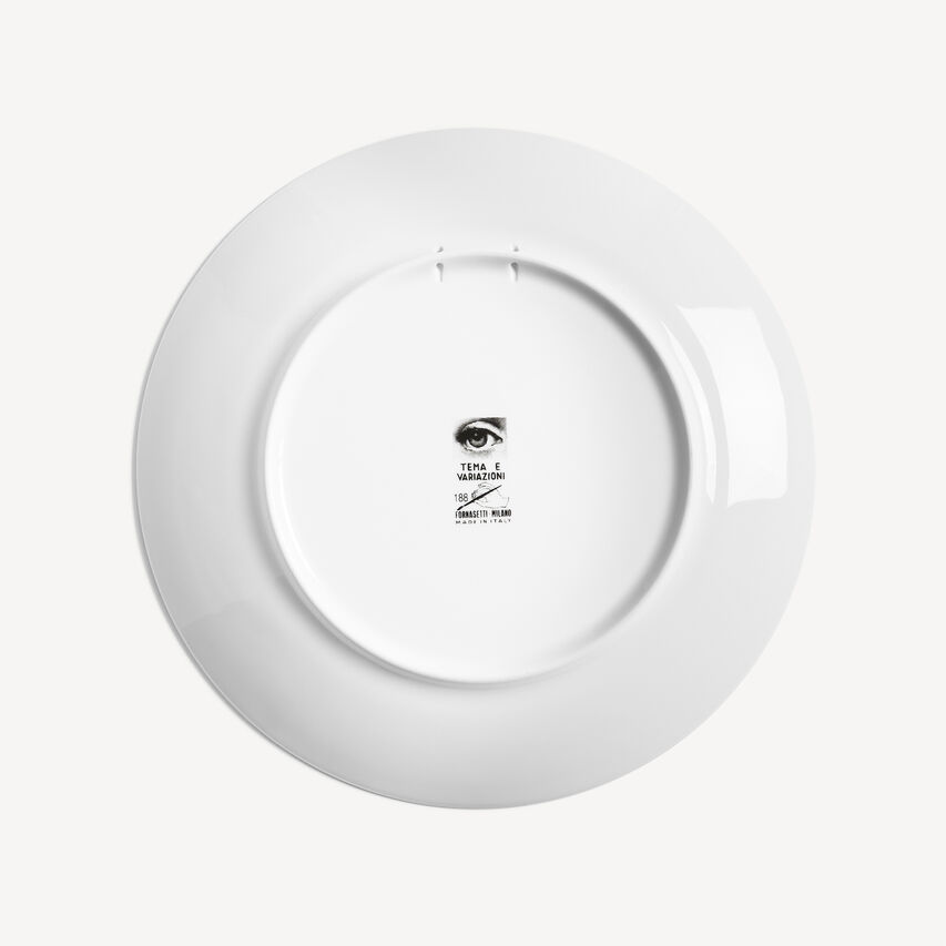 FORNASETTI Wall plate Tema e Variazioni n.188 White/Black PTV188XFOR21BIA
