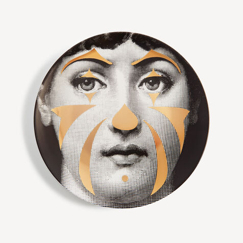 FORNASETTI Wall plate Tema e Variazioni n.122 White/Black/Gold PTVZ122FOR21ORO