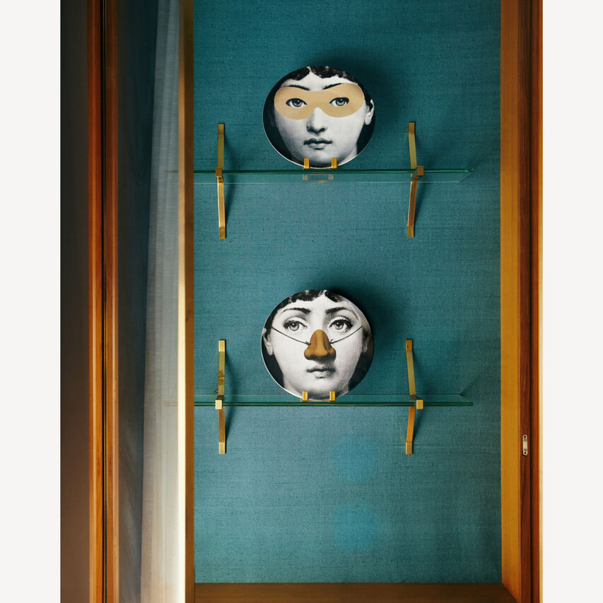 FORNASETTI Plate Tema e Variazioni n.140 White/Black/Gold PTVZ140FOR21ORO