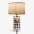 FORNASETTI Cylindrical lampshade in pleated fabric White PAR017FOR23BIA