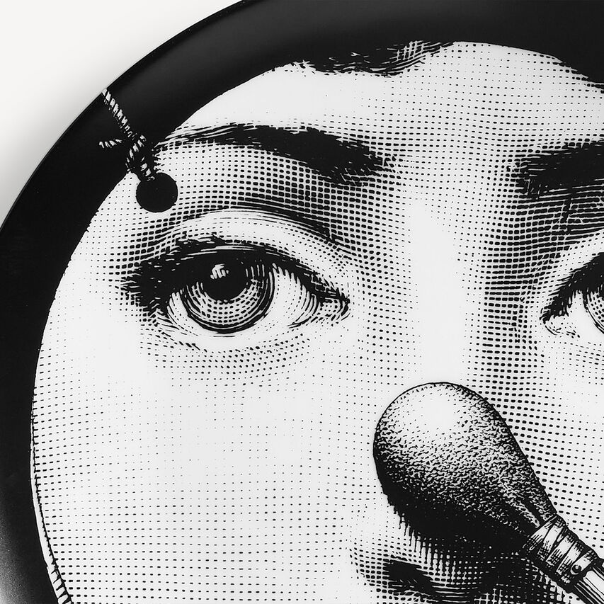 FORNASETTI Wall plate Tema e Variazioni n.161 White/Black PTV161XFOR21BIA