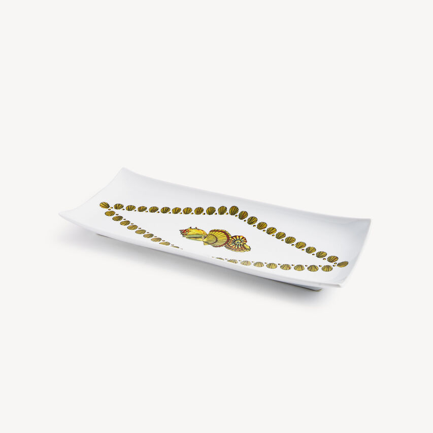 FORNASETTI Rectangular Tray Giro di Conchiglie Multicolour P42Y125FOR23MUL