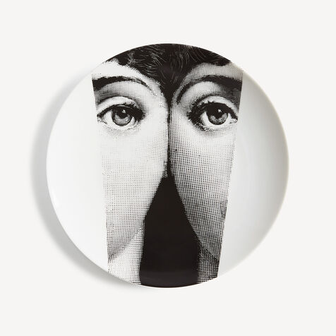 FORNASETTI Wall plate Tema e Variazioni n.13 White/Black PTV013XFOR21BIA