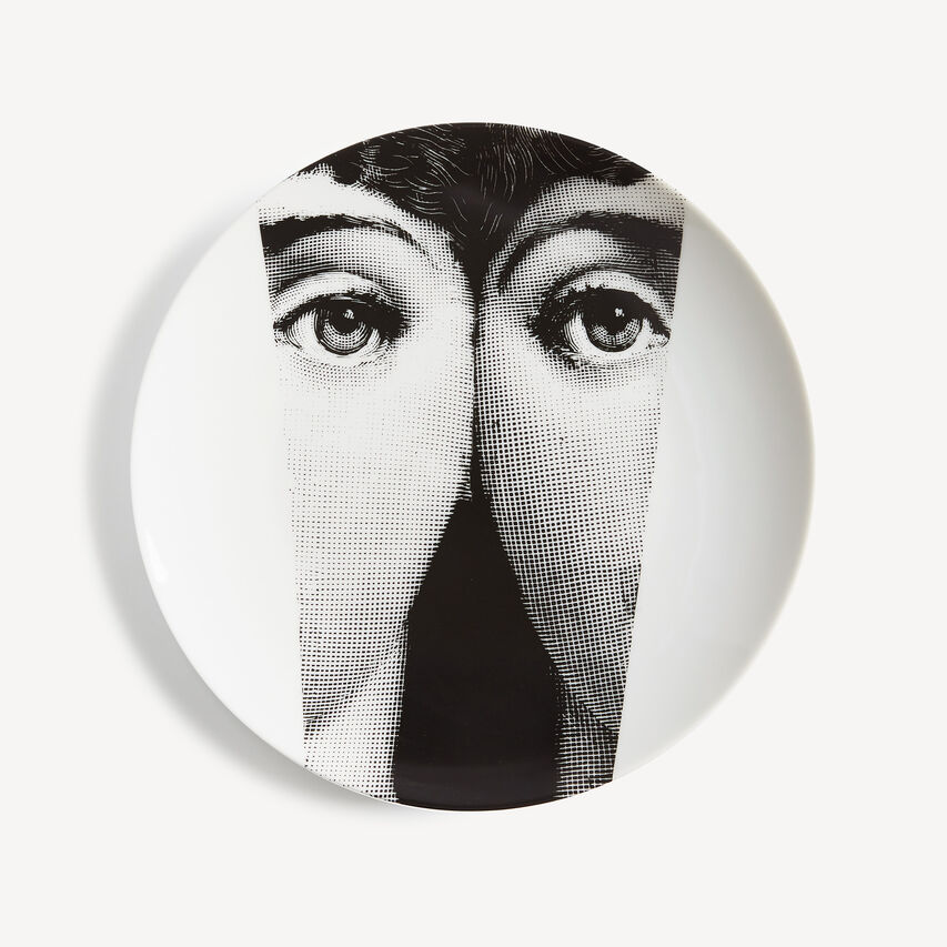 FORNASETTI Wall plate Tema e Variazioni n.13 White/Black PTV013XFOR21BIA