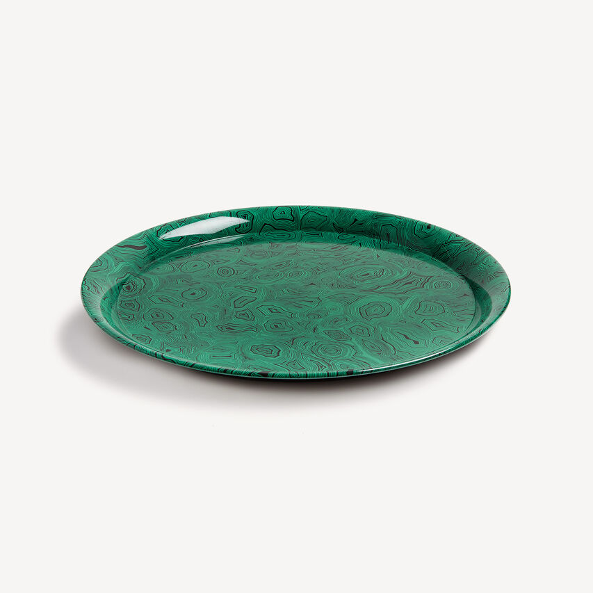FORNASETTI Tray Green Malachite Green/Black C32Y102FOR21VER