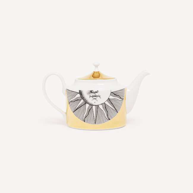 Fornasetti Teapot Soli In White/black/gold