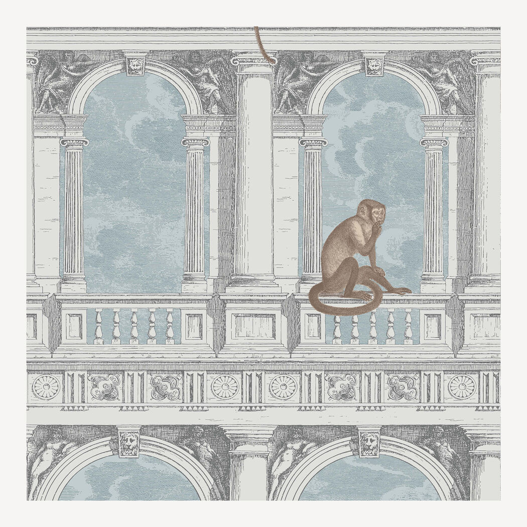 Wallpaper Procuratie con Vista Stone and Blue Fornasetti®