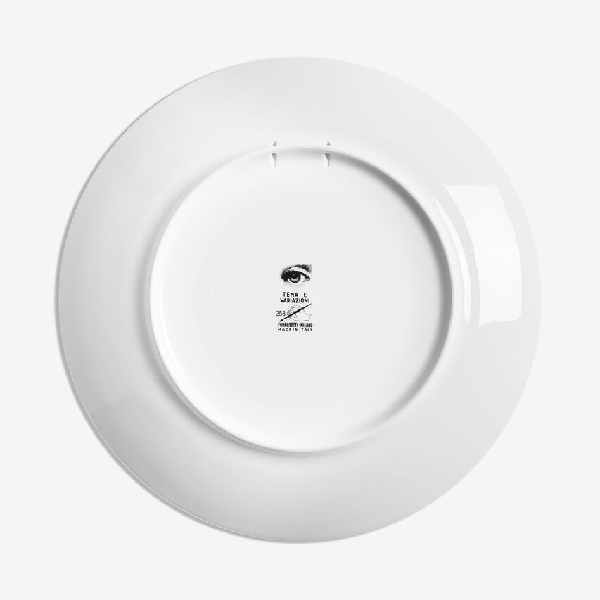 FORNASETTI Wall plate Tema e Variazioni n.258 White/Black PTV258XFOR21BIA