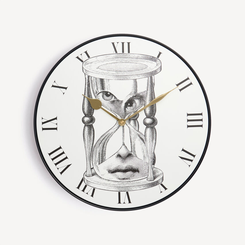 FORNASETTI Wall clock Tema e Variazioni n.184 White/Black WRCLO04FOR25BIA