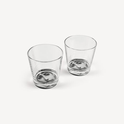 FORNASETTI 2 glasses set Tema e Variazioni Black G40X1372FOR23NER