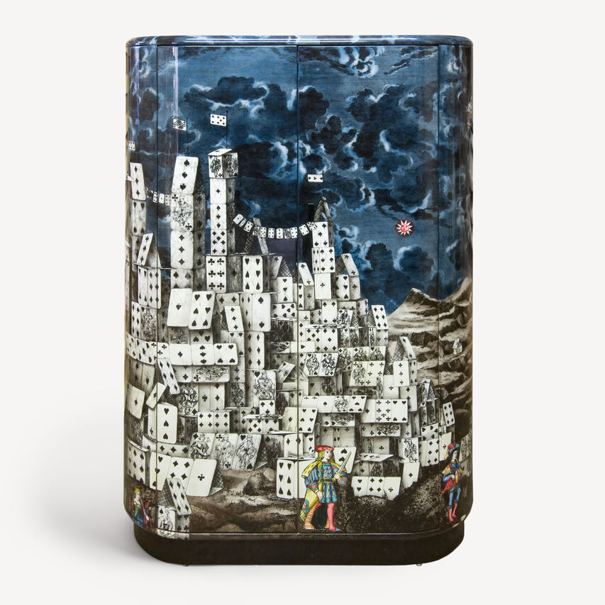 FORNASETTI Curved Cabinet Città di Carte Multicolour M09Y011FOR21MUL