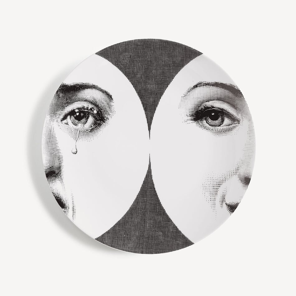 FORNASETTI Wall plate Tema e Variazioni n.280 White/Black PTV280XFOR21BIA