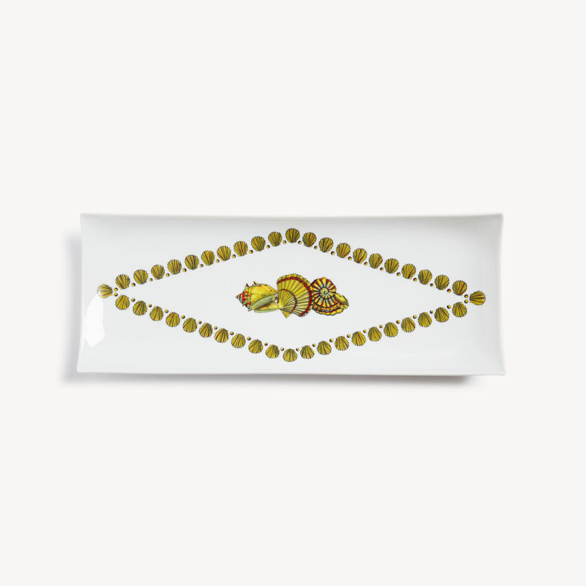 FORNASETTI Rectangular Tray Giro di Conchiglie Multicolour P42Y125FOR23MUL