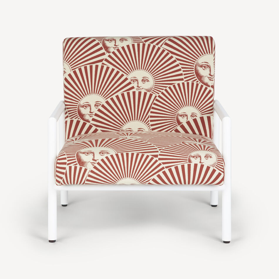 FORNASETTI Outdoor Armchair Soli a Ventaglio Rust/Ecru/White POL072MBEFOR22ARA