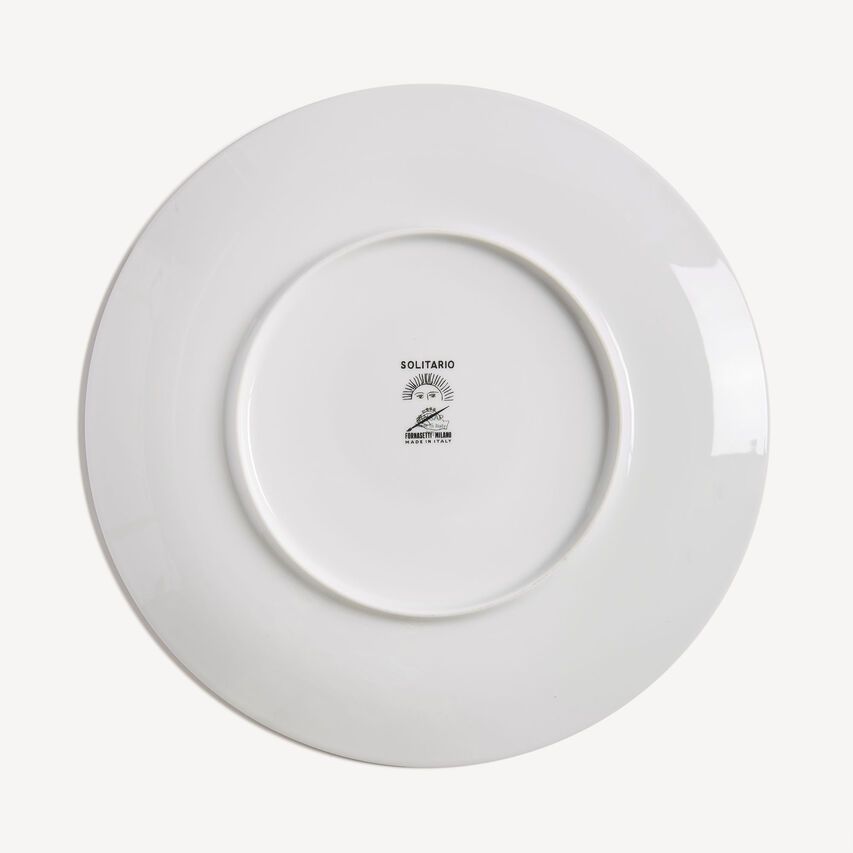 FORNASETTI Plate Solitario White/Black P11X900FOR21BIA