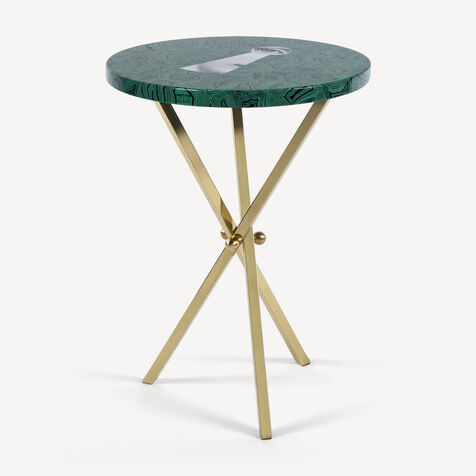 FORNASETTI Coffee Table Serratura su Malachite Green/White/Black M17Y104TOFOR24VER