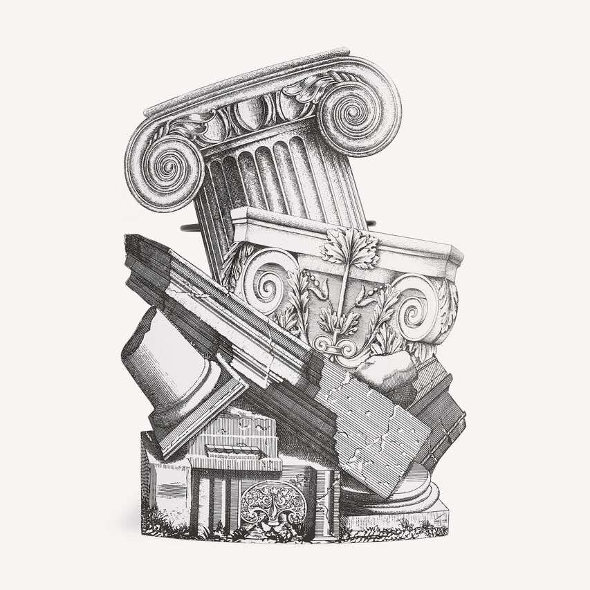 FORNASETTI Umbrella stand Trompe l'oeil Rovine White/Black C14X041FOR21BIA